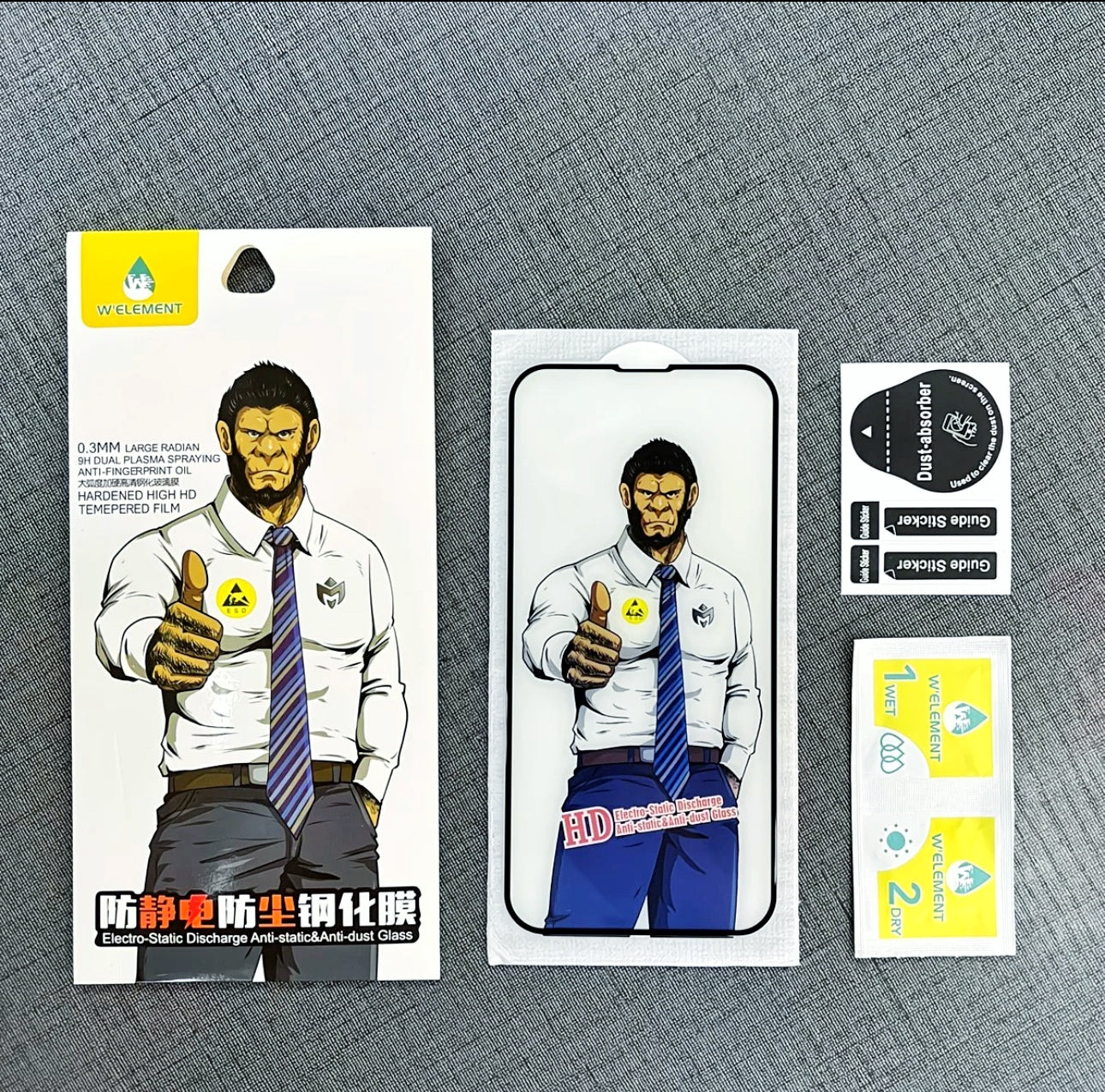 WELEMENT 3 pcs Premium Screen Protector for iPhone 11, 11 pro, 11 pro max / 12, 12 pro, 12 pm / 13, 13pm -- until 17, 17 pro, 17 air, 17pm Tempered Glass Film, Impact-Protection, Anti-Shatter, Anti-Scratch